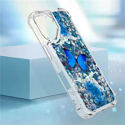 YB Quicksand Series-2 For iPhone 16 Plus Case Liquid Quicksand Pattern TPU Phone Cover