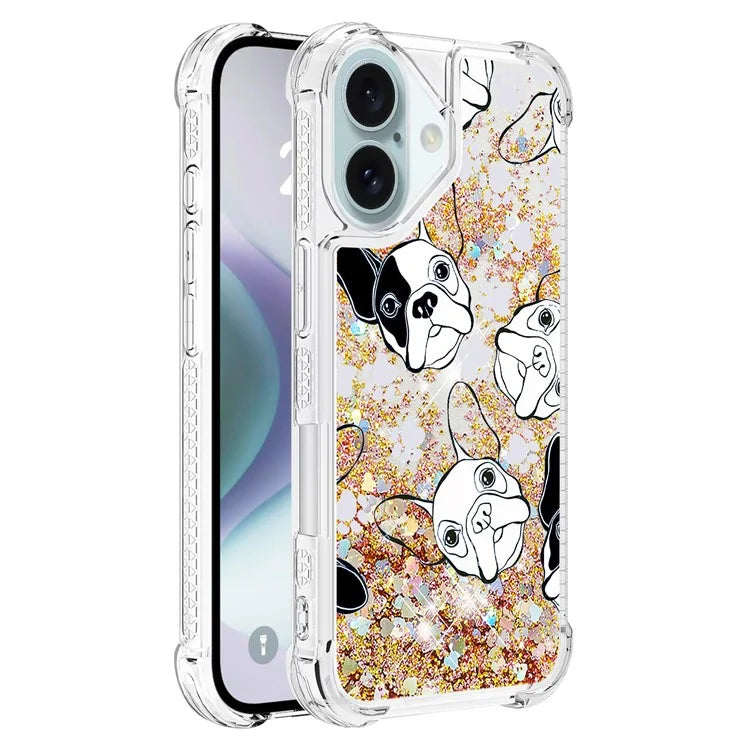 YB Quicksand Series-2 For iPhone 16 Plus Case Liquid Quicksand Pattern TPU Phone Cover