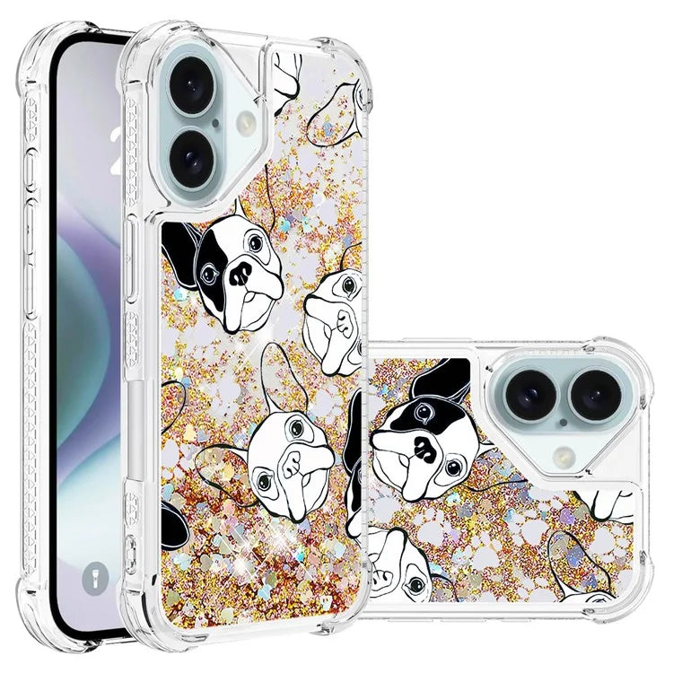 YB Quicksand Series-2 For iPhone 16 Plus Case Liquid Quicksand Pattern TPU Phone Cover