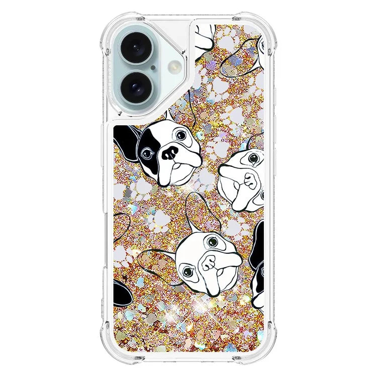 YB Quicksand Series-2 For iPhone 16 Plus Case Liquid Quicksand Pattern TPU Phone Cover