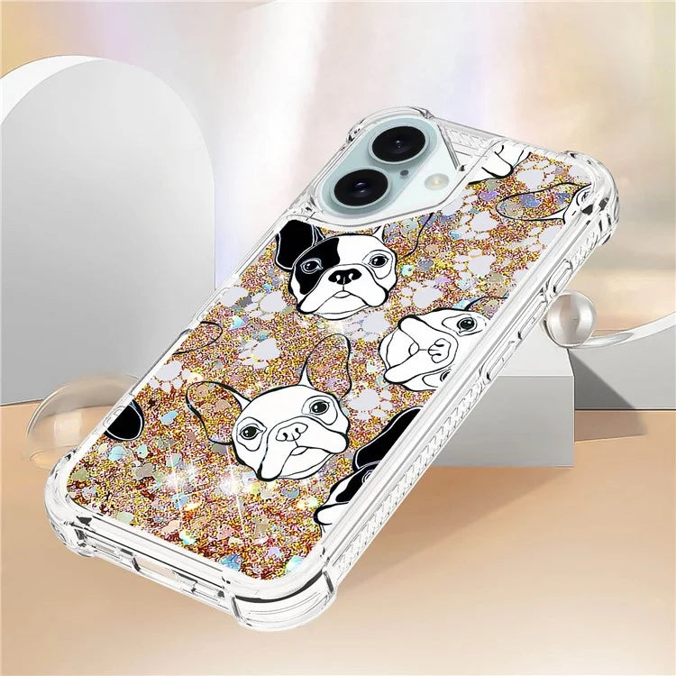 YB Quicksand Series-2 For iPhone 16 Plus Case Liquid Quicksand Pattern TPU Phone Cover