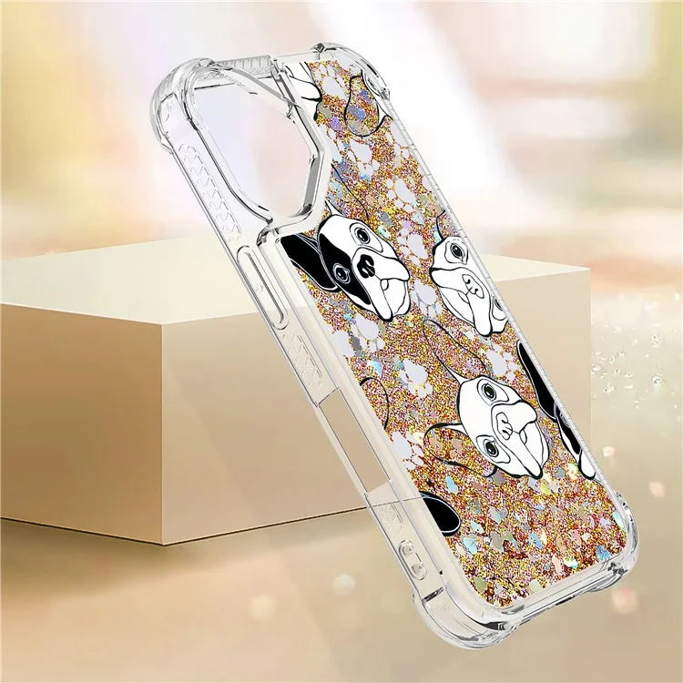 YB Quicksand Series-2 For iPhone 16 Plus Case Liquid Quicksand Pattern TPU Phone Cover