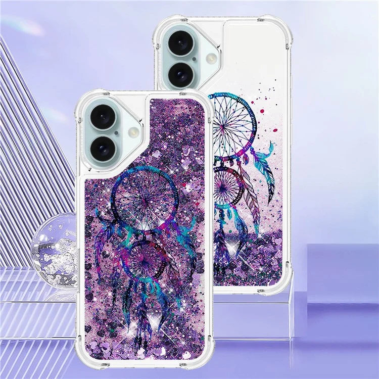 YB Quicksand Series-2 For iPhone 16 Plus Case Liquid Quicksand Pattern TPU Phone Cover
