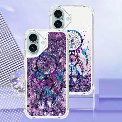 YB Quicksand Series-2 For iPhone 16 Plus Case Liquid Quicksand Pattern TPU Phone Cover