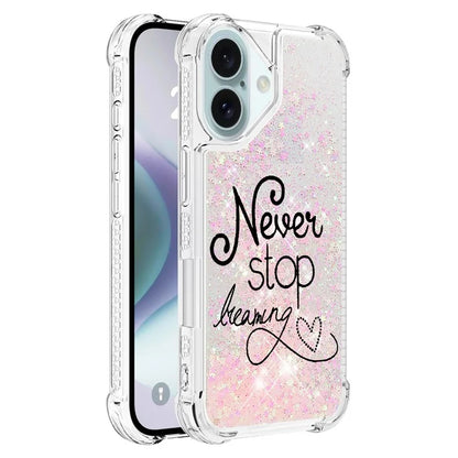 YB Quicksand Series-2 For iPhone 16 Case Liquid Quicksand Pattern TPU Phone Cover