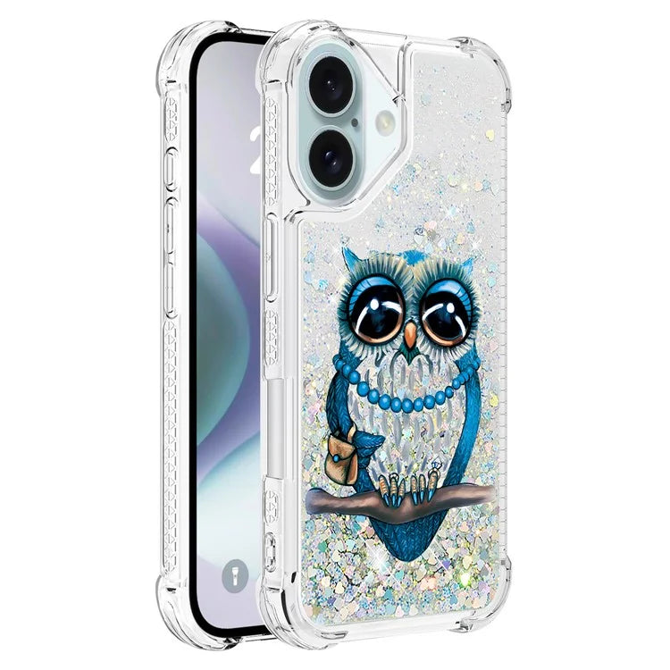 YB Quicksand Series-2 For iPhone 16 Case Liquid Quicksand Pattern TPU Phone Cover