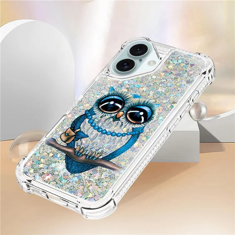 YB Quicksand Series-2 For iPhone 16 Case Liquid Quicksand Pattern TPU Phone Cover