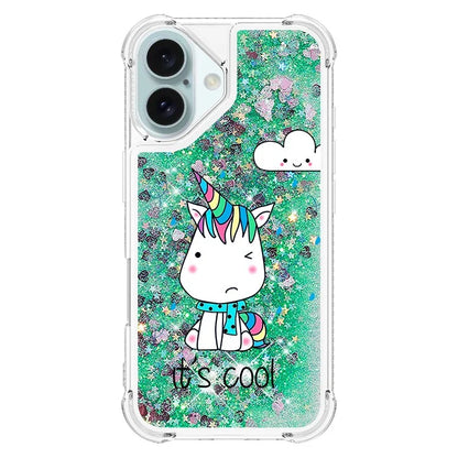 YB Quicksand Series-2 For iPhone 16 Case Liquid Quicksand Pattern TPU Phone Cover