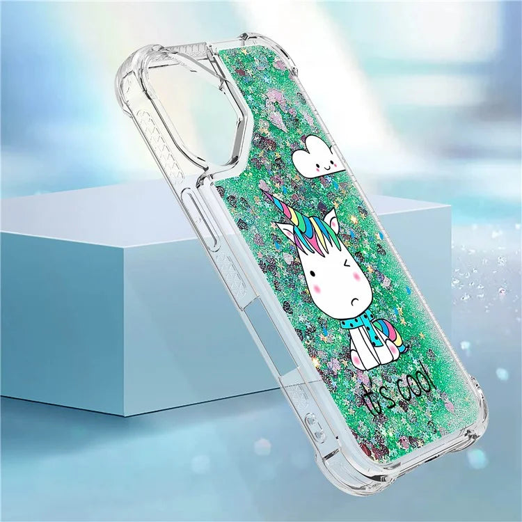 YB Quicksand Series-2 For iPhone 16 Case Liquid Quicksand Pattern TPU Phone Cover