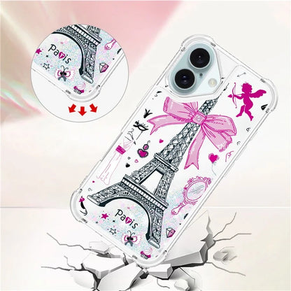 YB Quicksand Series-2 For iPhone 16 Case Liquid Quicksand Pattern TPU Phone Cover