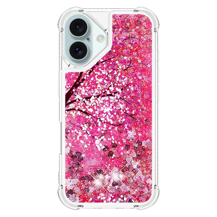 YB Quicksand Series-2 For iPhone 16 Case Liquid Quicksand Pattern TPU Phone Cover