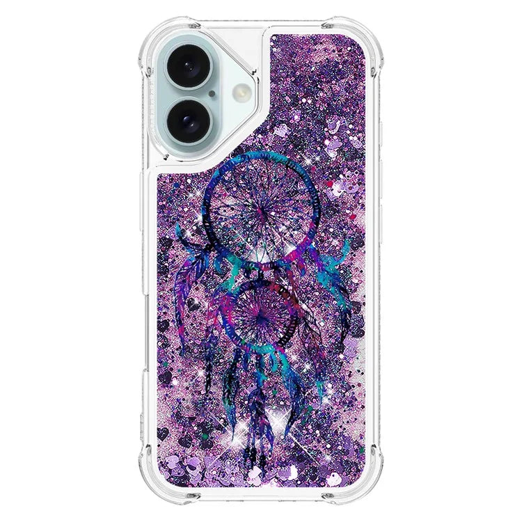 YB Quicksand Series-2 For iPhone 16 Case Liquid Quicksand Pattern TPU Phone Cover