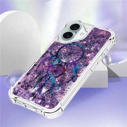 YB Quicksand Series-2 For iPhone 16 Case Liquid Quicksand Pattern TPU Phone Cover