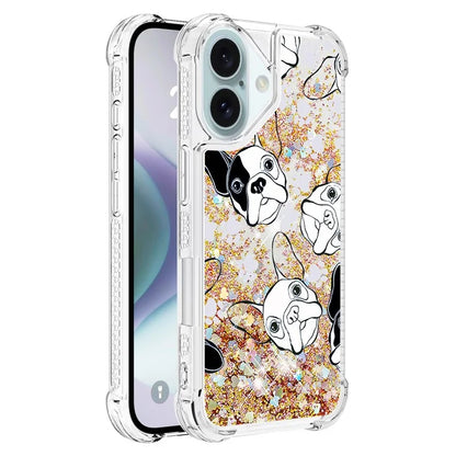 YB Quicksand Series-2 For iPhone 16 Case Liquid Quicksand Pattern TPU Phone Cover
