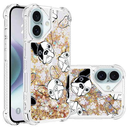YB Quicksand Series-2 For iPhone 16 Case Liquid Quicksand Pattern TPU Phone Cover