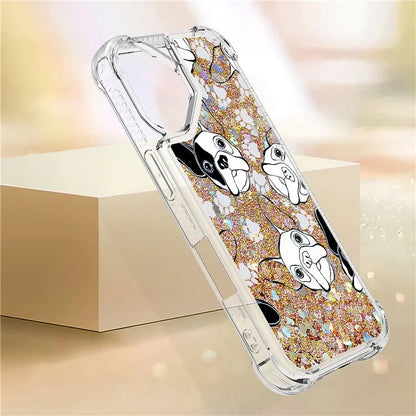 YB Quicksand Series-2 For iPhone 16 Case Liquid Quicksand Pattern TPU Phone Cover