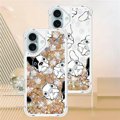 YB Quicksand Series-2 For iPhone 16 Case Liquid Quicksand Pattern TPU Phone Cover
