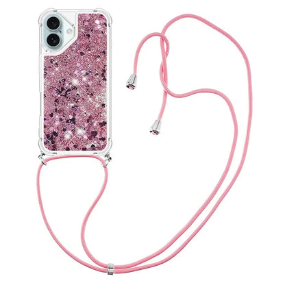 YB Quicksand Series-4 For iPhone 16 Case Floating Sequins Liquid TPU Phone Cover