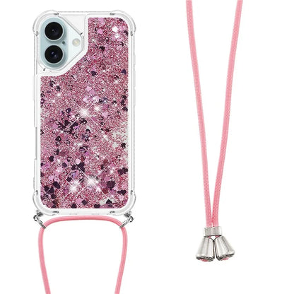 YB Quicksand Series-4 For iPhone 16 Case Floating Sequins Liquid TPU Phone Cover