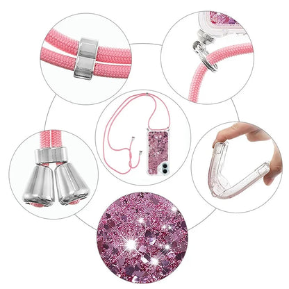 YB Quicksand Series-4 For iPhone 16 Case Floating Sequins Liquid TPU Phone Cover