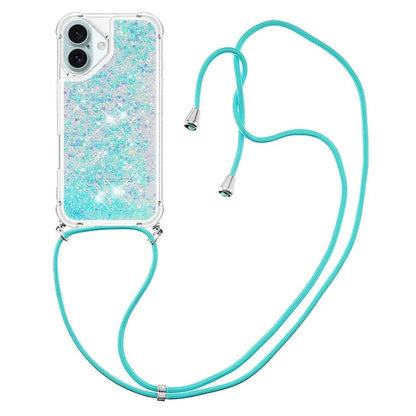 YB Quicksand Series-4 For iPhone 16 Case Floating Sequins Liquid TPU Phone Cover