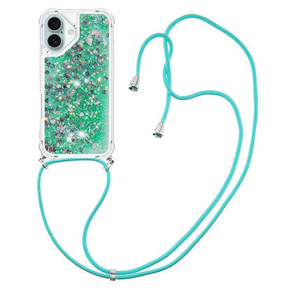 YB Quicksand Series-4 For iPhone 16 Case Floating Sequins Liquid TPU Phone Cover