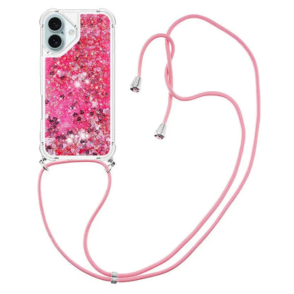 YB Quicksand Series-4 For iPhone 16 Case Floating Sequins Liquid TPU Phone Cover