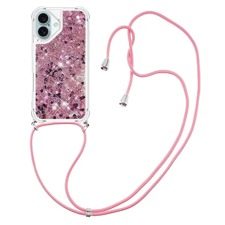YB Quicksand Series-4 For iPhone 16 Plus Case Floating Sequins Liquid TPU Phone Cover