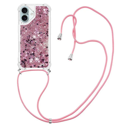 YB Quicksand Series-4 For iPhone 16 Plus Case Floating Sequins Liquid TPU Phone Cover