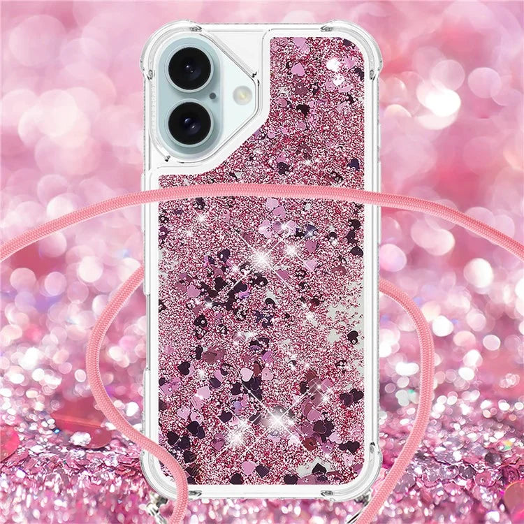 YB Quicksand Series-4 For iPhone 16 Plus Case Floating Sequins Liquid TPU Phone Cover