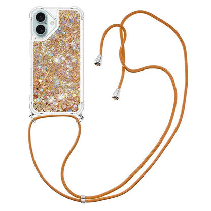 YB Quicksand Series-4 For iPhone 16 Plus Case Floating Sequins Liquid TPU Phone Cover