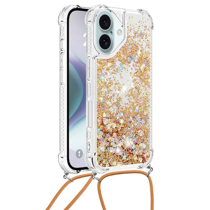 YB Quicksand Series-4 For iPhone 16 Plus Case Floating Sequins Liquid TPU Phone Cover