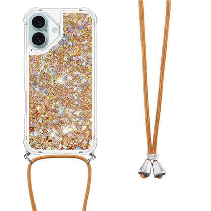 YB Quicksand Series-4 For iPhone 16 Plus Case Floating Sequins Liquid TPU Phone Cover