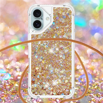 YB Quicksand Series-4 For iPhone 16 Plus Case Floating Sequins Liquid TPU Phone Cover