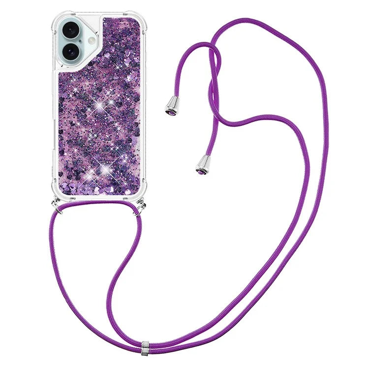 YB Quicksand Series-4 For iPhone 16 Plus Case Floating Sequins Liquid TPU Phone Cover