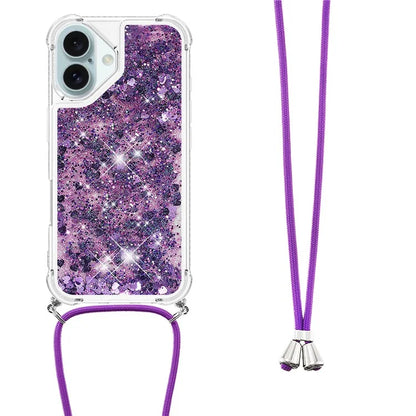 YB Quicksand Series-4 For iPhone 16 Plus Case Floating Sequins Liquid TPU Phone Cover