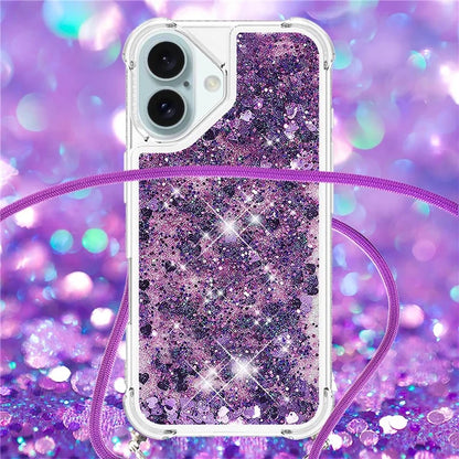 YB Quicksand Series-4 For iPhone 16 Plus Case Floating Sequins Liquid TPU Phone Cover