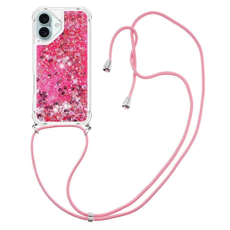 YB Quicksand Series-4 For iPhone 16 Plus Case Floating Sequins Liquid TPU Phone Cover