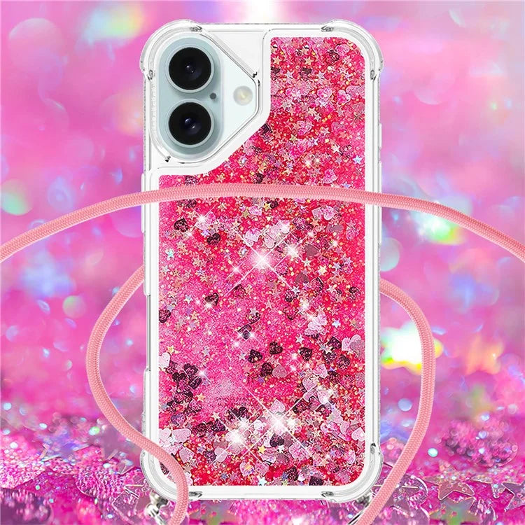 YB Quicksand Series-4 For iPhone 16 Plus Case Floating Sequins Liquid TPU Phone Cover