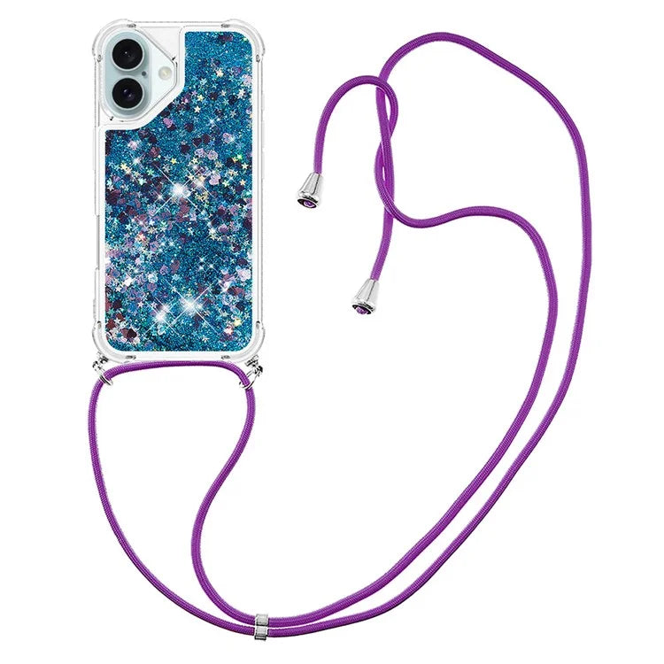 YB Quicksand Series-4 For iPhone 16 Plus Case Floating Sequins Liquid TPU Phone Cover