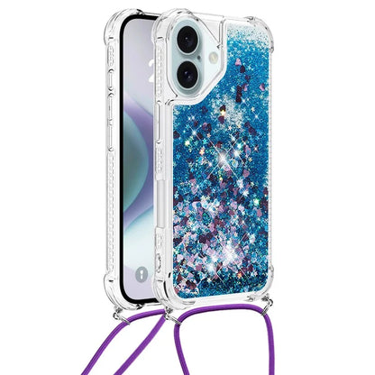 YB Quicksand Series-4 For iPhone 16 Plus Case Floating Sequins Liquid TPU Phone Cover