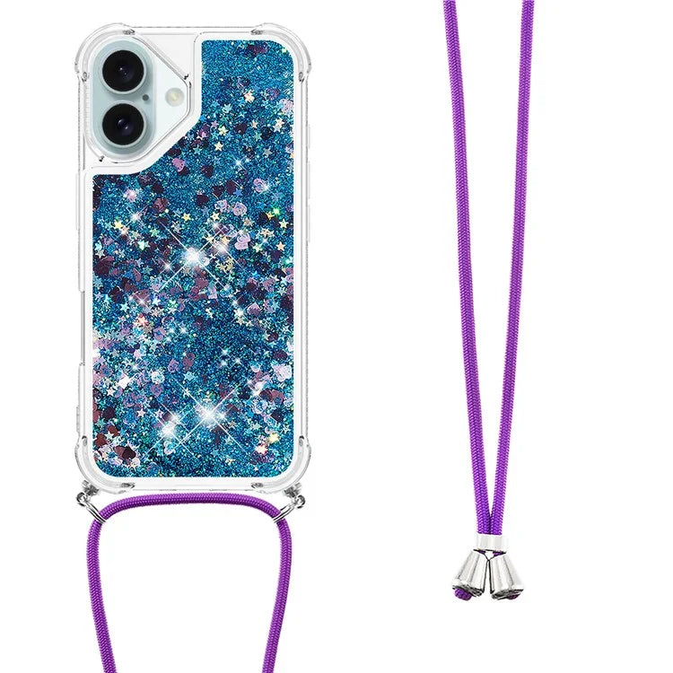 YB Quicksand Series-4 For iPhone 16 Plus Case Floating Sequins Liquid TPU Phone Cover