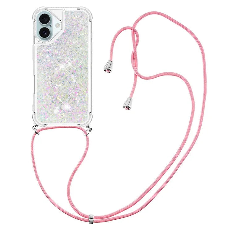 YB Quicksand Series-4 For iPhone 16 Plus Case Floating Sequins Liquid TPU Phone Cover