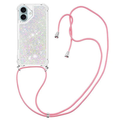 YB Quicksand Series-4 For iPhone 16 Plus Case Floating Sequins Liquid TPU Phone Cover