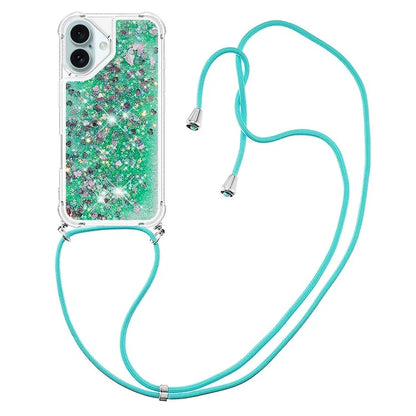 YB Quicksand Series-4 For iPhone 16 Plus Case Floating Sequins Liquid TPU Phone Cover