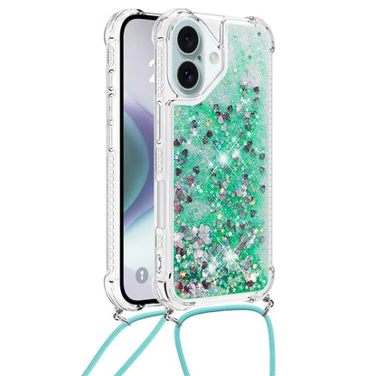 YB Quicksand Series-4 For iPhone 16 Plus Case Floating Sequins Liquid TPU Phone Cover