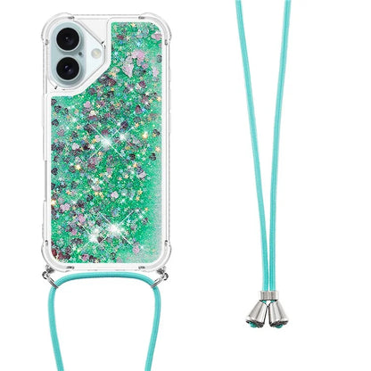 YB Quicksand Series-4 For iPhone 16 Plus Case Floating Sequins Liquid TPU Phone Cover