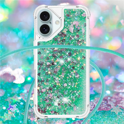 YB Quicksand Series-4 For iPhone 16 Plus Case Floating Sequins Liquid TPU Phone Cover