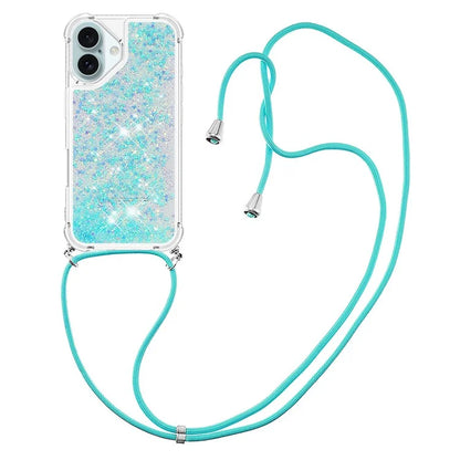 YB Quicksand Series-4 For iPhone 16 Plus Case Floating Sequins Liquid TPU Phone Cover