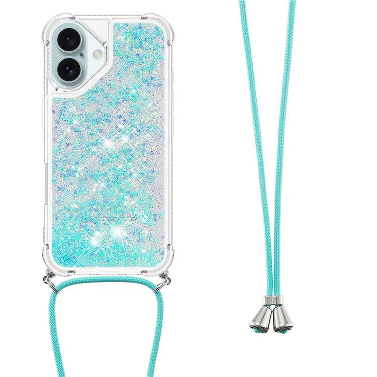 YB Quicksand Series-4 For iPhone 16 Plus Case Floating Sequins Liquid TPU Phone Cover